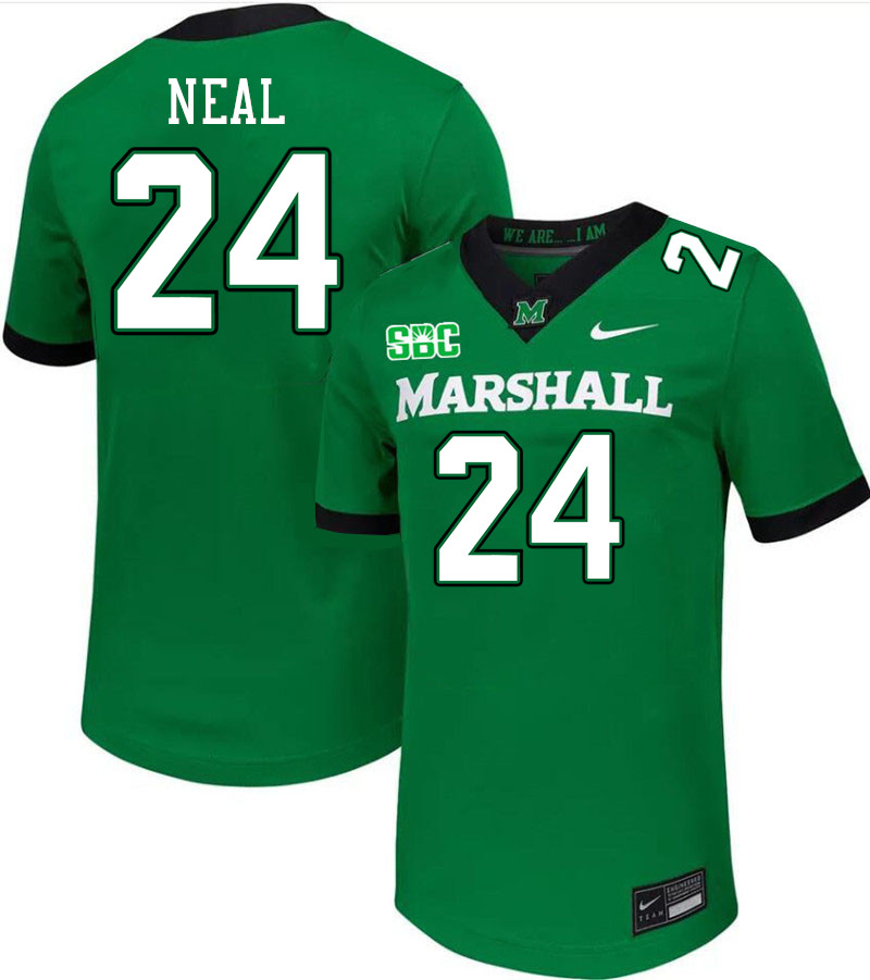 Marshall Thundering Herd #24 Elias Neal College Football Jerseys,Uniforms-Green